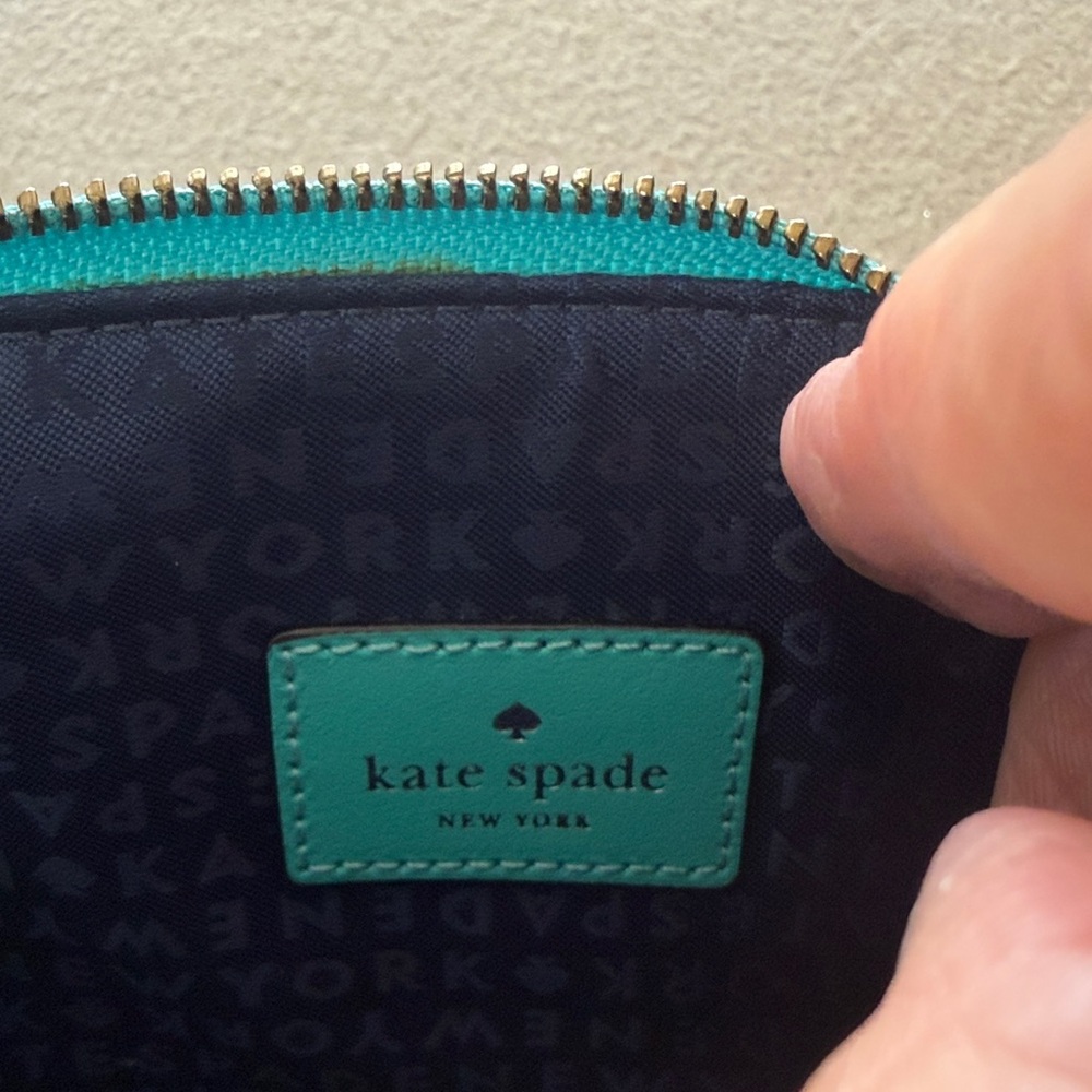 Kate Spade Turquoise Wristlet clutch purse - Picture 2 of 4